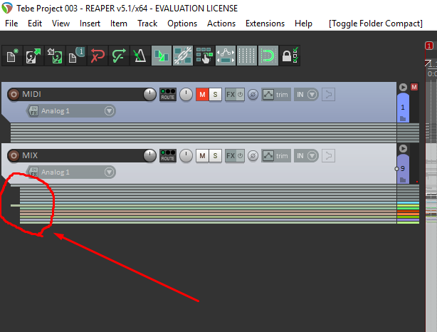 Цветные дорожки в Reaper. Как записать дорожку в Reaper. Reaper отображение треков. Красный индикатор на дорожке в Рипер.