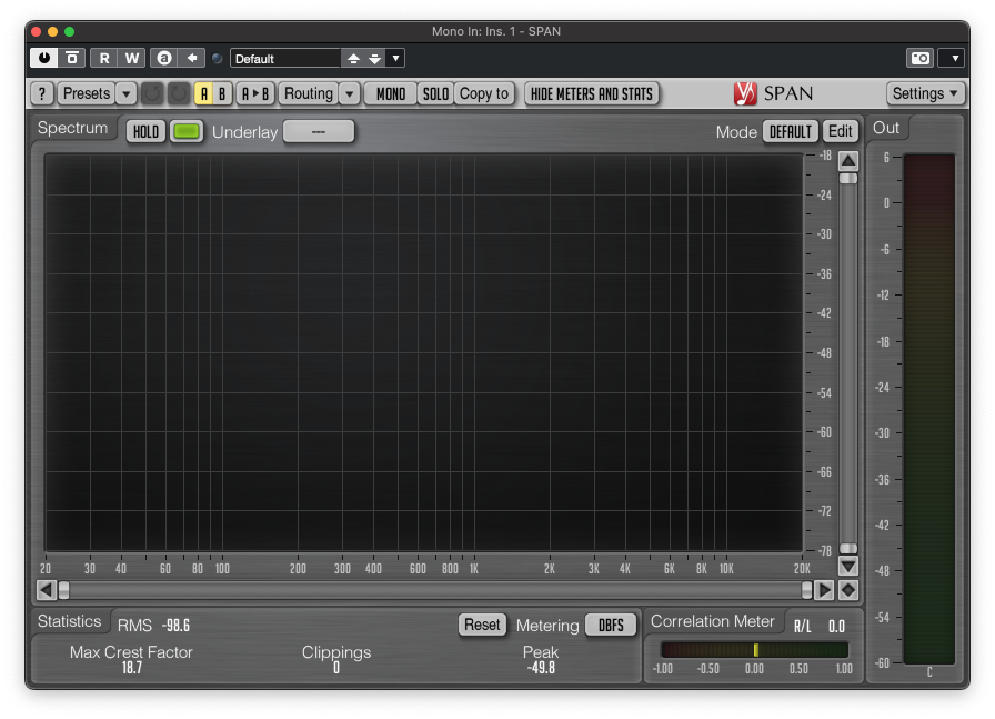 Spanish audio. Gg Audio Spin. Phase correlation Meter plugin. Crest Factor.